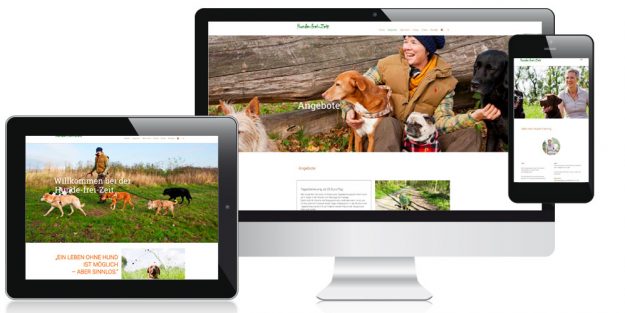 Darstellung der responsiven Homepage der Hunde-frei-Zeit