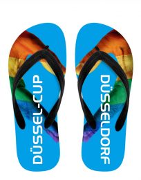 Individuell gestaltete Flipflops für den DÜSSEL-CUP