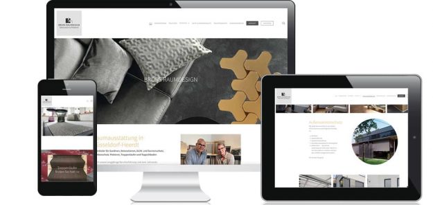 Neu gestaltete Webseite in WordPress für BRORS RAUMDESIGN