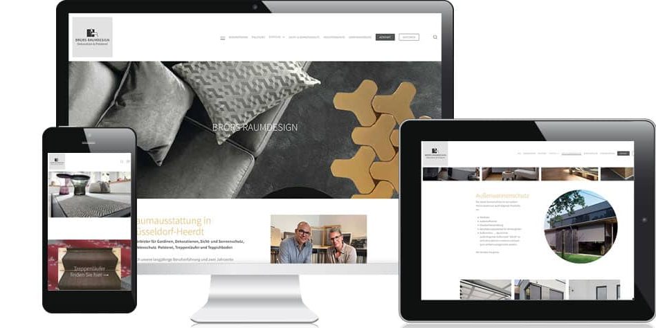 Neu gestaltete Webseite in WordPress für BRORS RAUMDESIGN